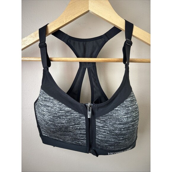 Victoria's Secret Other - Victoria’s Secret Incredible Max Sports Bra Zip Front Racerback Gray 32D